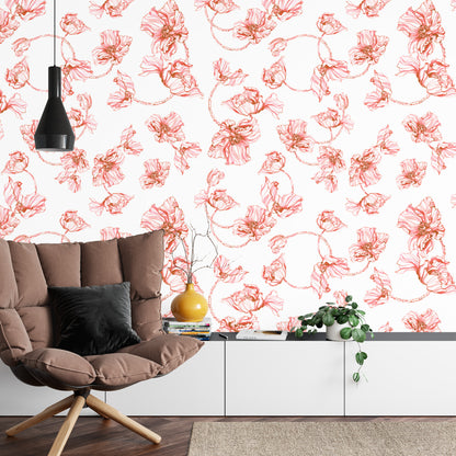 Photomural Poppies Watercolor