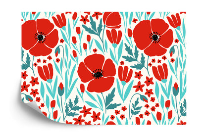 Photomural Poppies Flowers