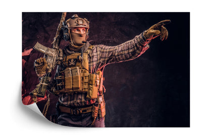 Photomural Soldier In Camouflage