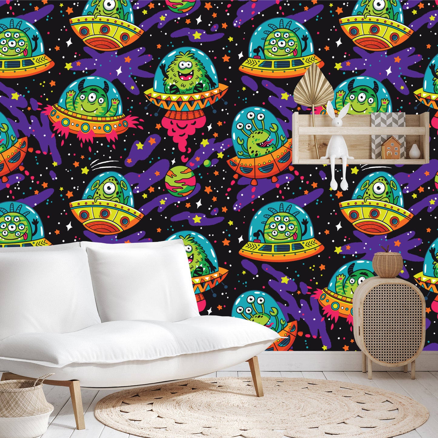 Photomural Colorful Crazy Ufo