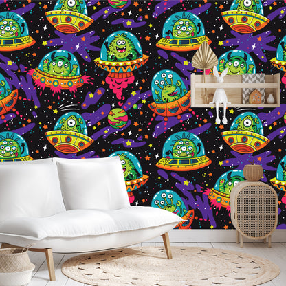 Photomural Colorful Crazy Ufo