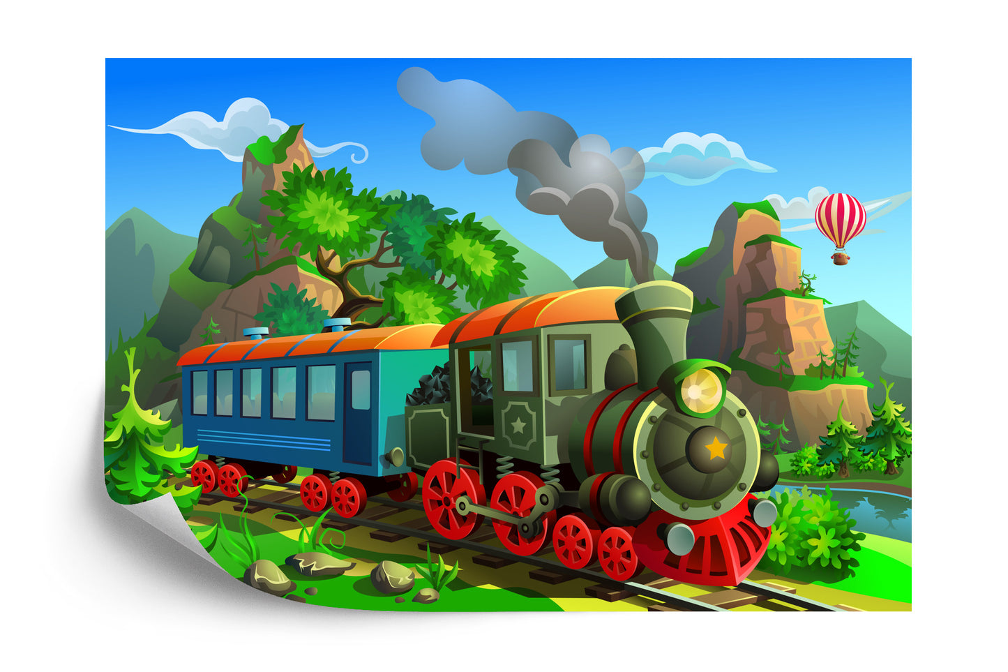 Photomural Train And Landscape