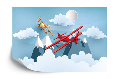 Photomural Plane Between The Clouds
