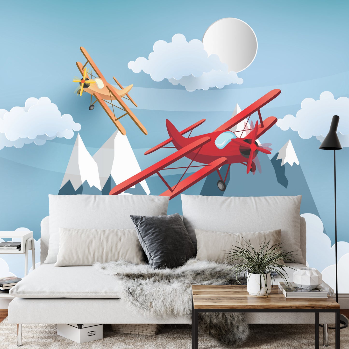 Photomural Plane Between The Clouds