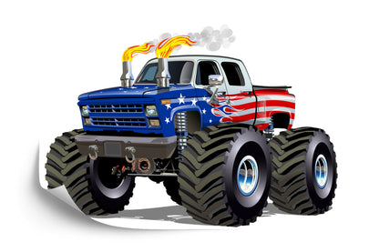 Photomural American Monstera Truck