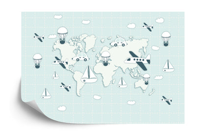Photomural World Map Travel Iq-1272