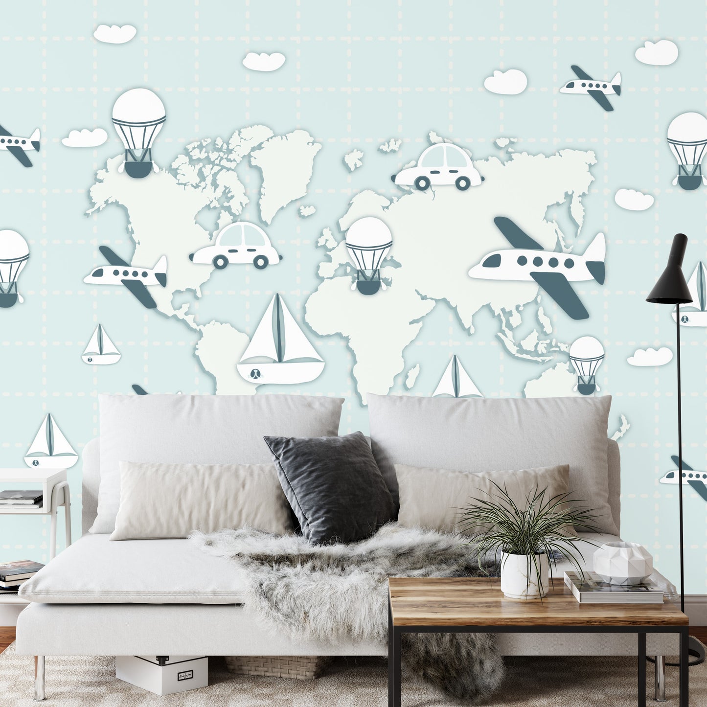 Photomural World Map Travel Iq-1272