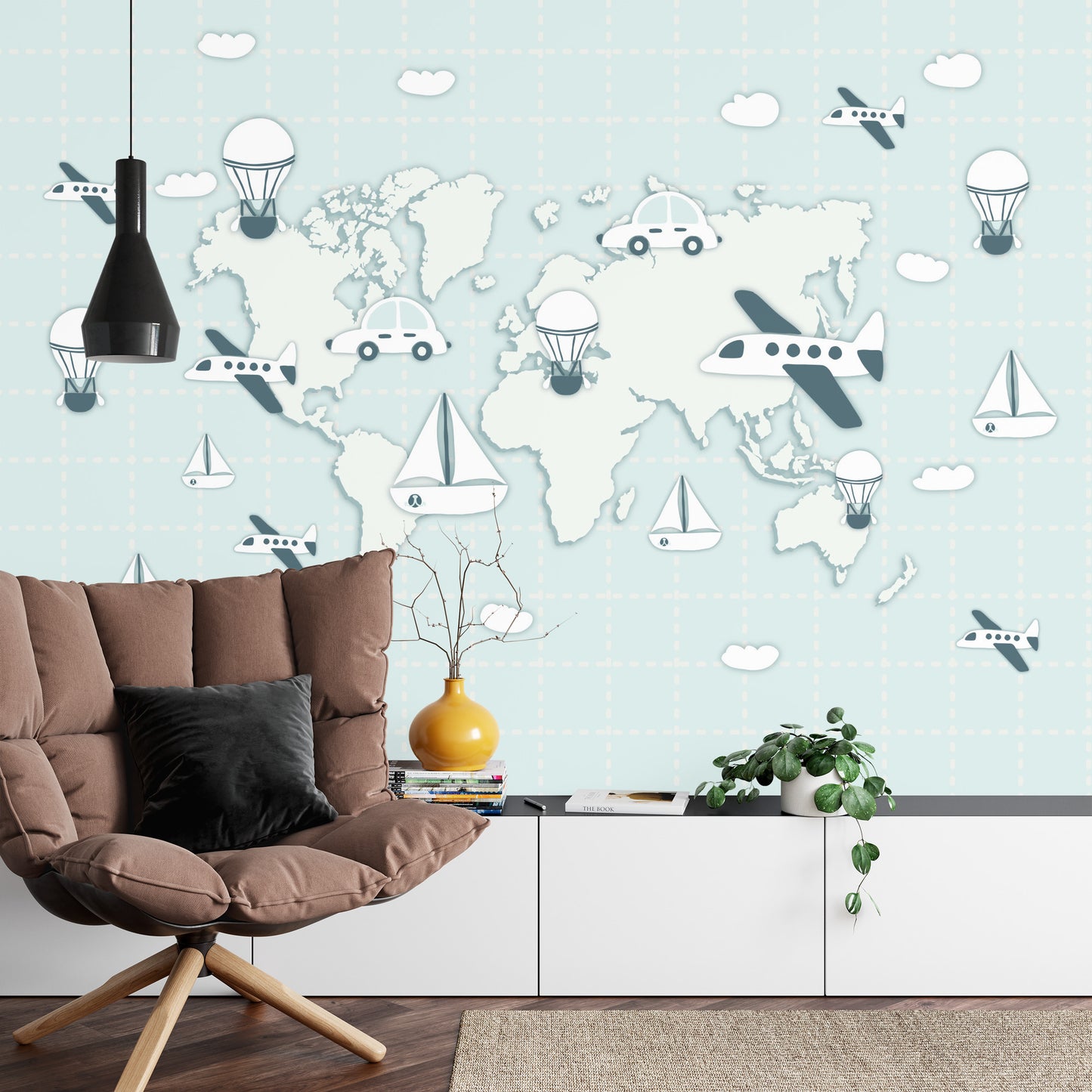 Photomural World Map Travel Iq-1272