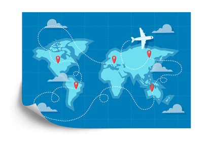 Photomural World Map Fly Iq-1273