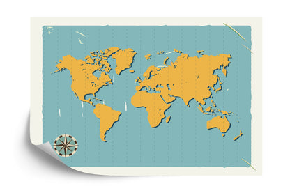 Photomural World Map Retro Iq-1274