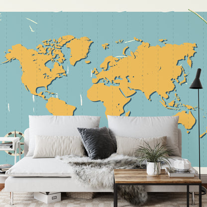 Photomural World Map Retro Iq-1274