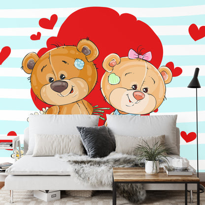 Photomural The Big Heart Bears: Bradley &amp; Claudia Iq-1358