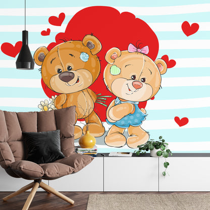 Photomural The Big Heart Bears: Bradley &amp; Claudia Iq-1358