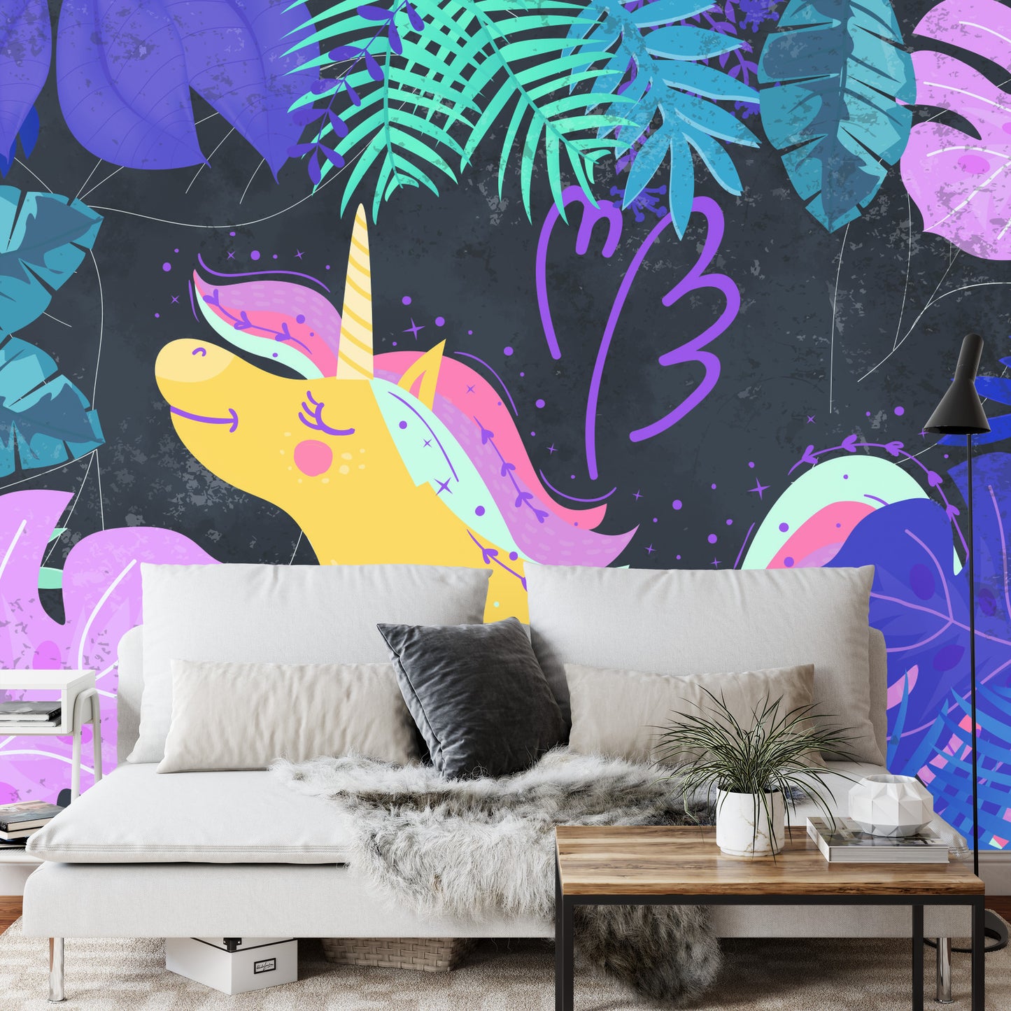 Photomural Ula La Unicornio Night Forest Iq-1362