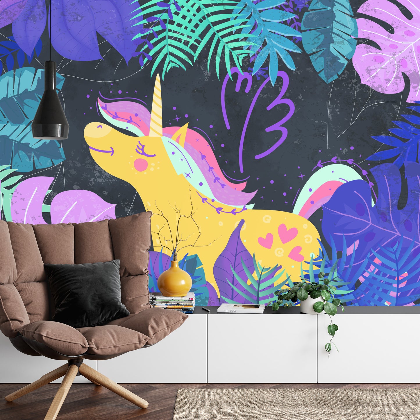 Photomural Ula La Unicornio Night Forest Iq-1362