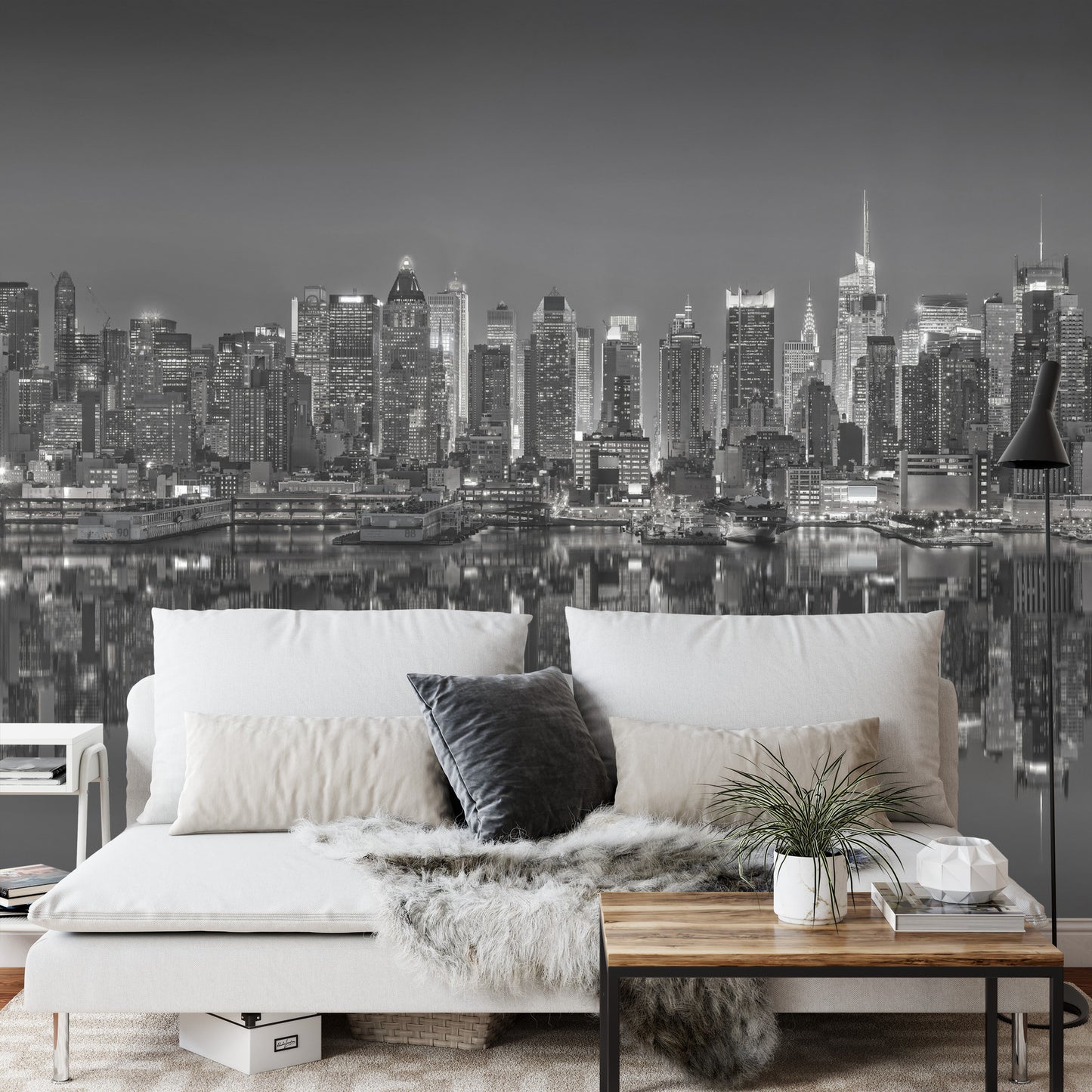 Photomural New York Reflections In Black &amp; White Iq-1201-B