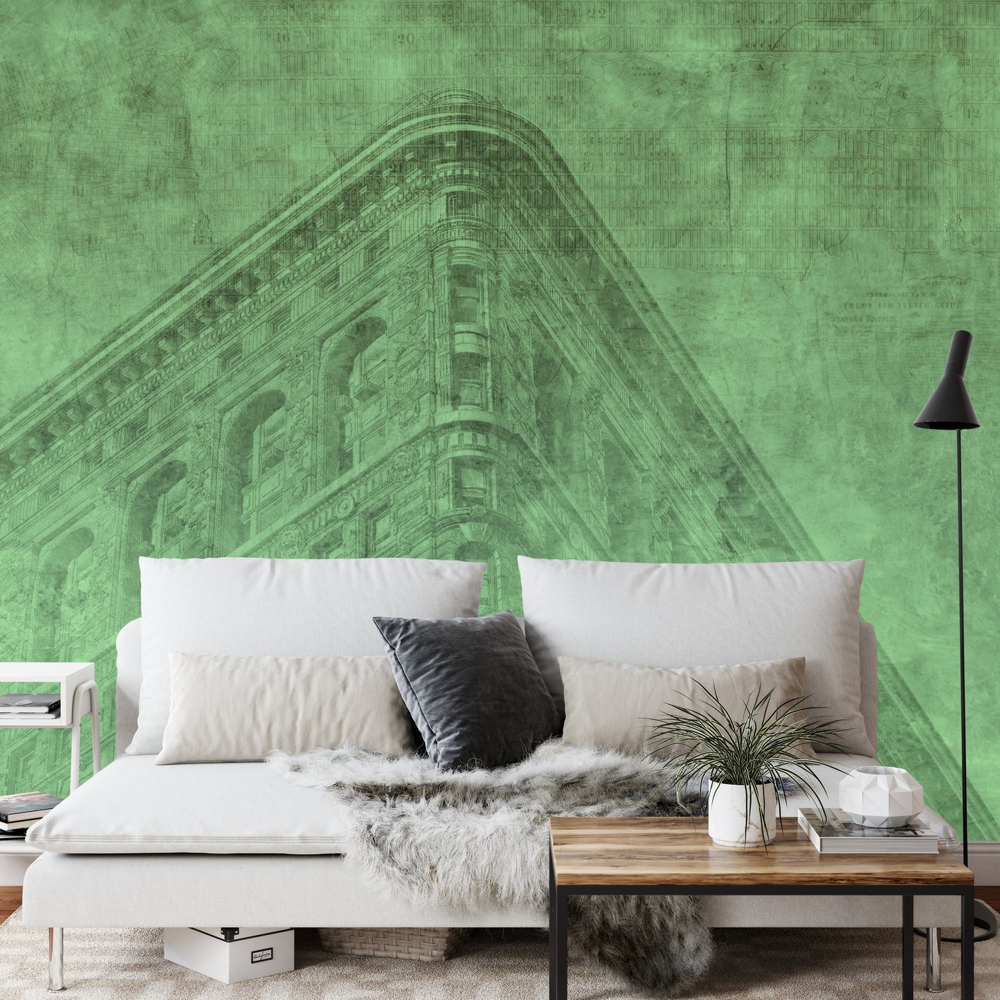 Photomural New York City Grunge Ii Green Iq-1206-E