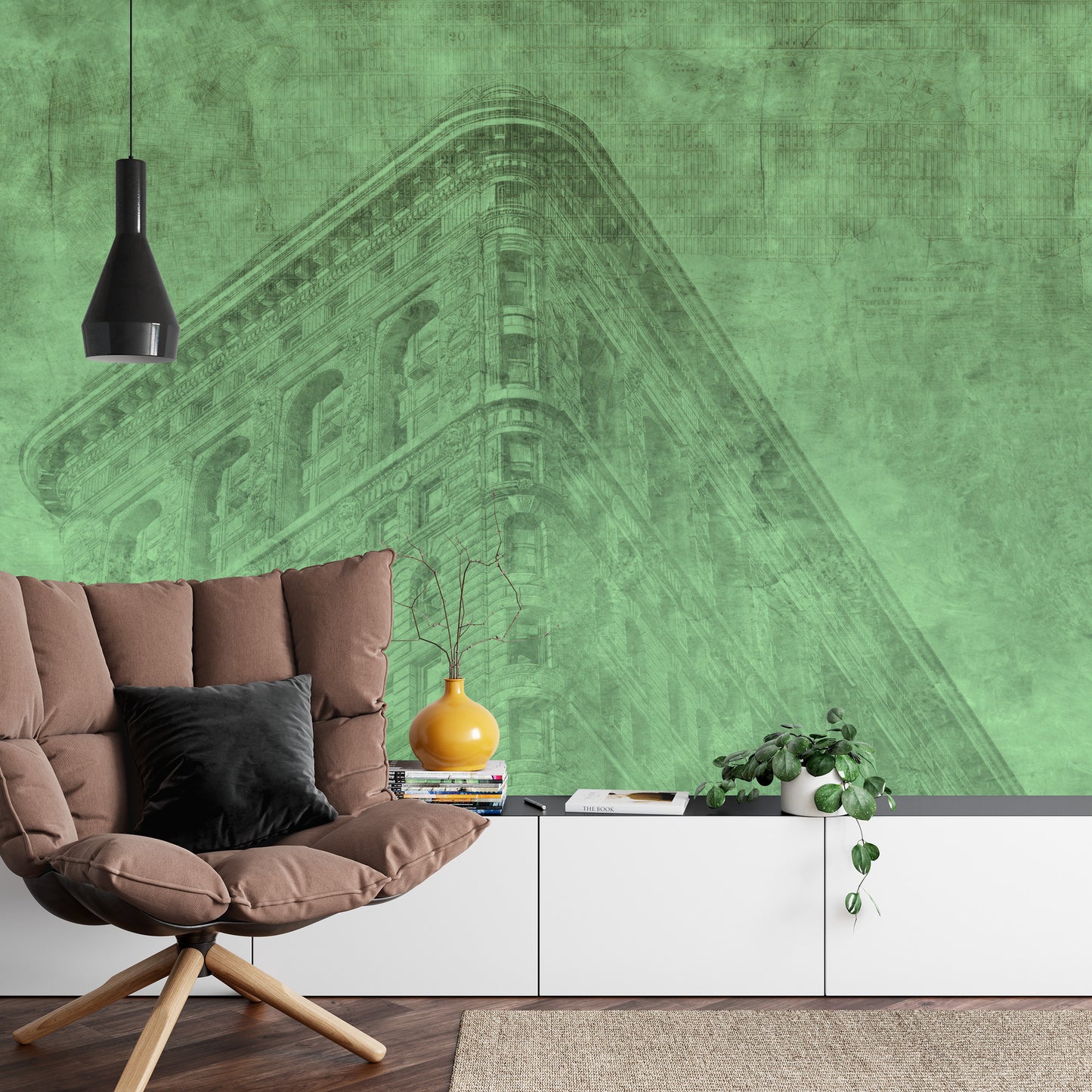 Photomural New York City Grunge Ii Green Iq-1206-E
