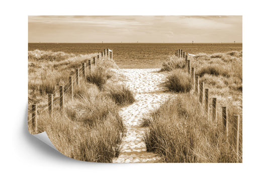 Photomural Let's Go Down To The Beach Sepia Iq-1212-C