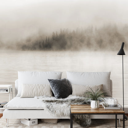 Photomural Mist On The Water In Sepia Iq-1228-B