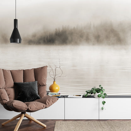 Photomural Mist On The Water In Sepia Iq-1228-B