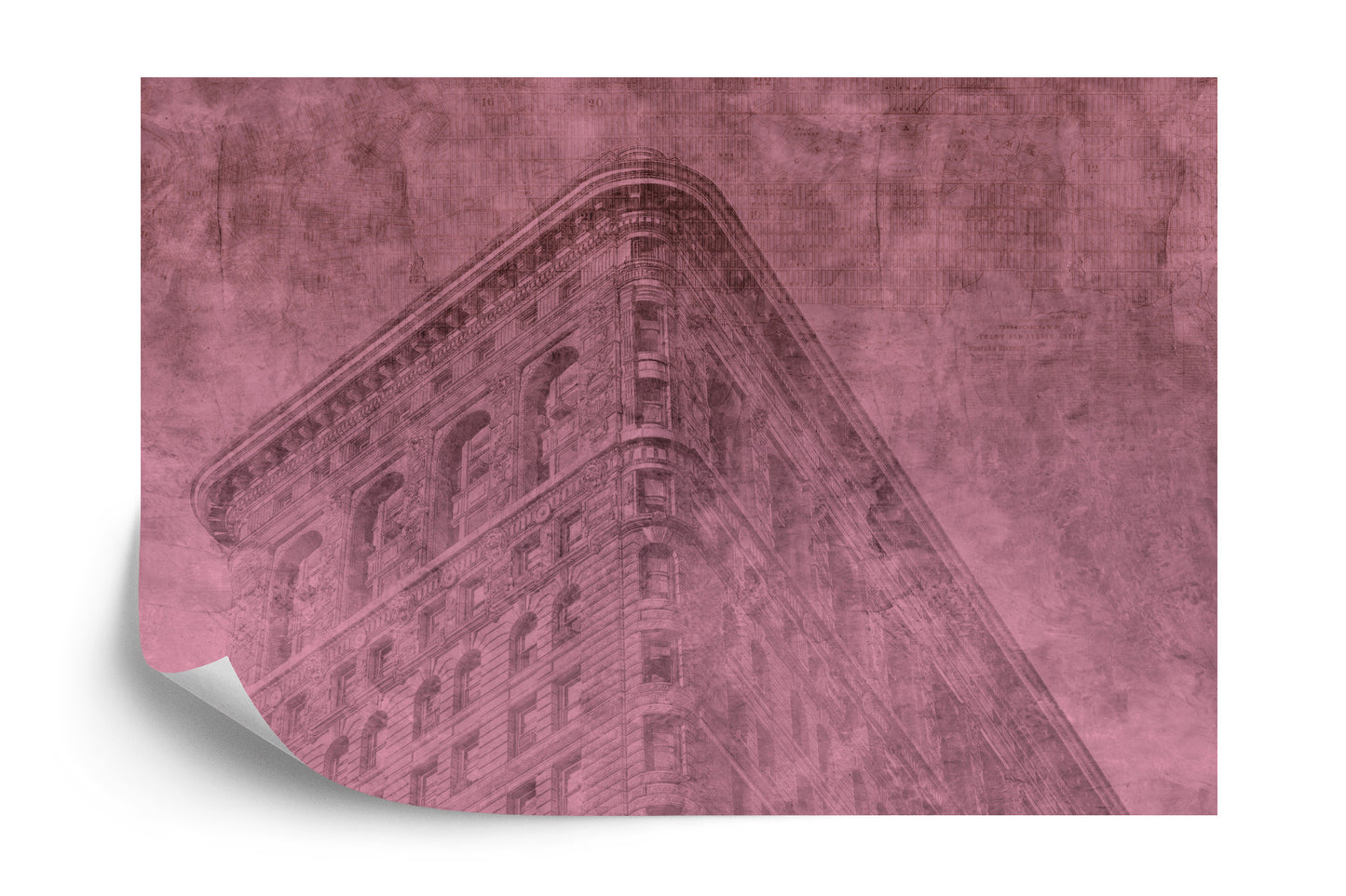 Photomural New York City Grunge Ii Pink Iq-1206-D