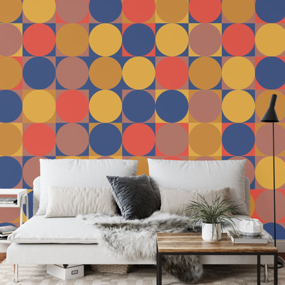 Photomural Retro Pattern, Geometric Colorful Abstract