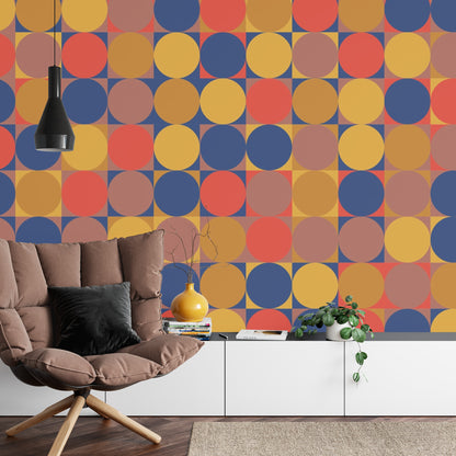 Photomural Retro Pattern, Geometric Colorful Abstract