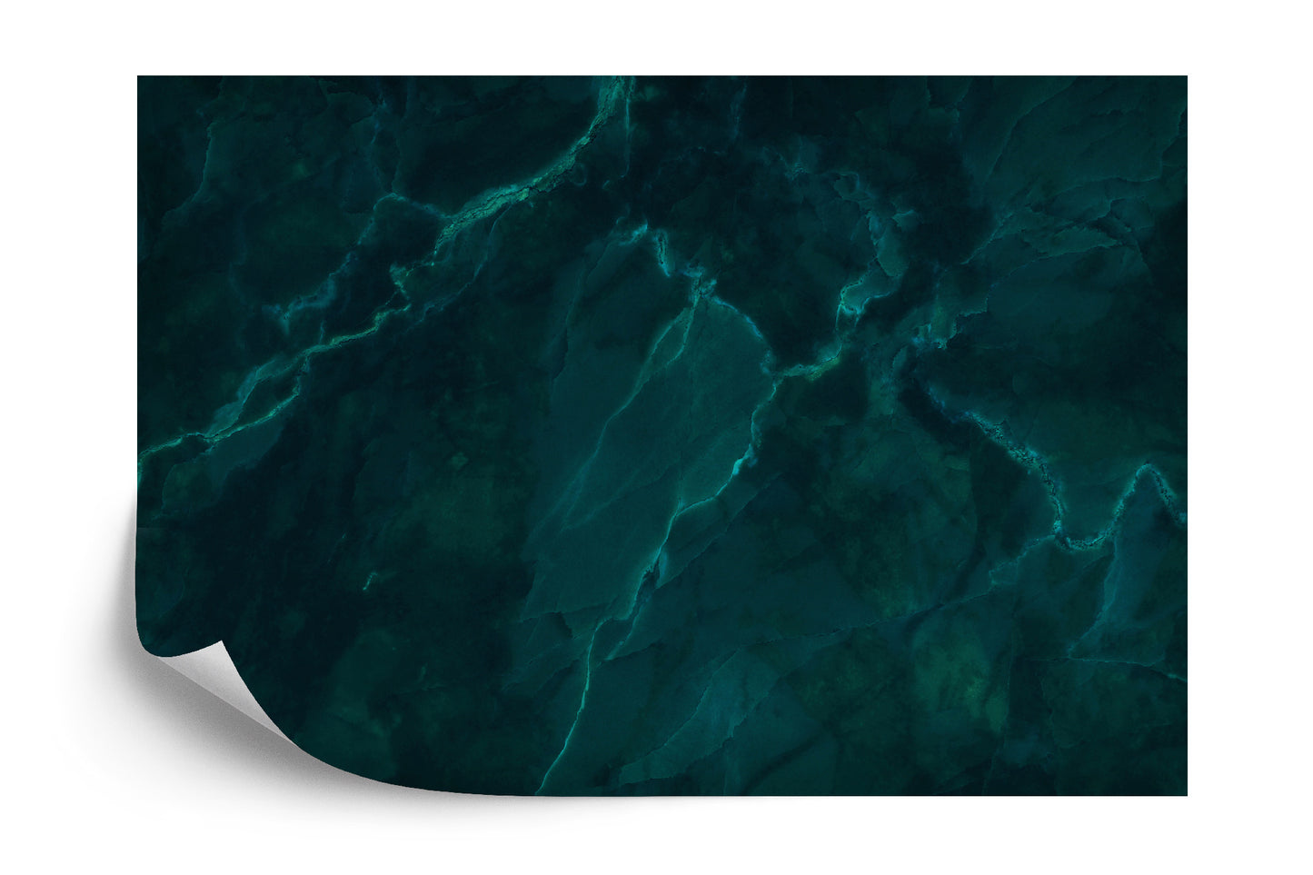 Photomural Dark Green Marble Texture Background With High Resolution, Top View Of Natural Tiles Stone In Luxury And Seamless Glitter Pattern.
