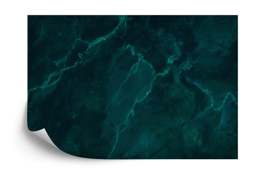 Photomural Dark Green Marble Texture Background With High Resolution, Top View Of Natural Tiles Stone In Luxury And Seamless Glitter Pattern.