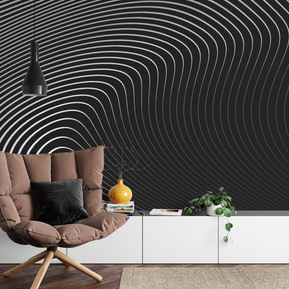 Photomural Of The Gray Pattern Of Lines . Eps10.