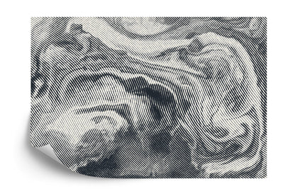Photomural Abstract Halftone Background, Retro Engraving Style.