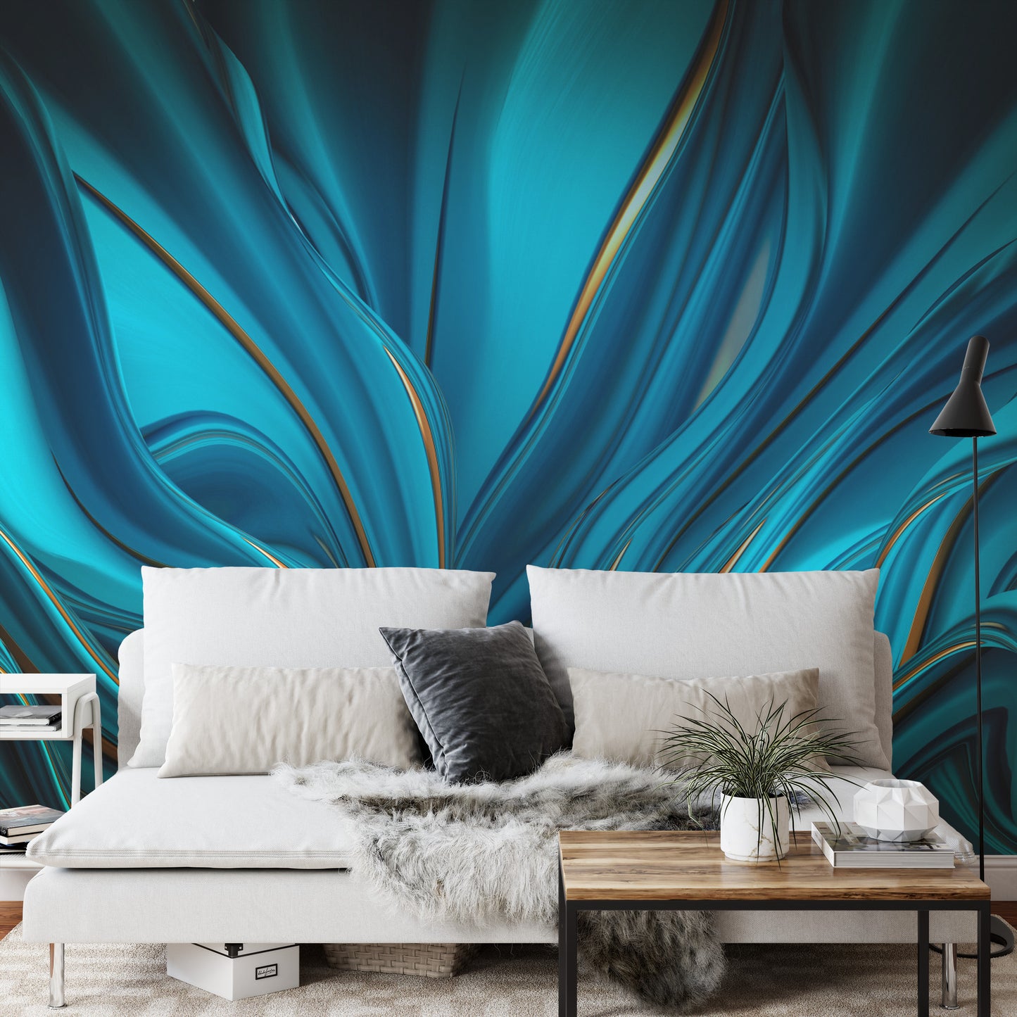 Photomural Bright Background With A Volumetric Pattern And Print. 3D , 3D Rendering.