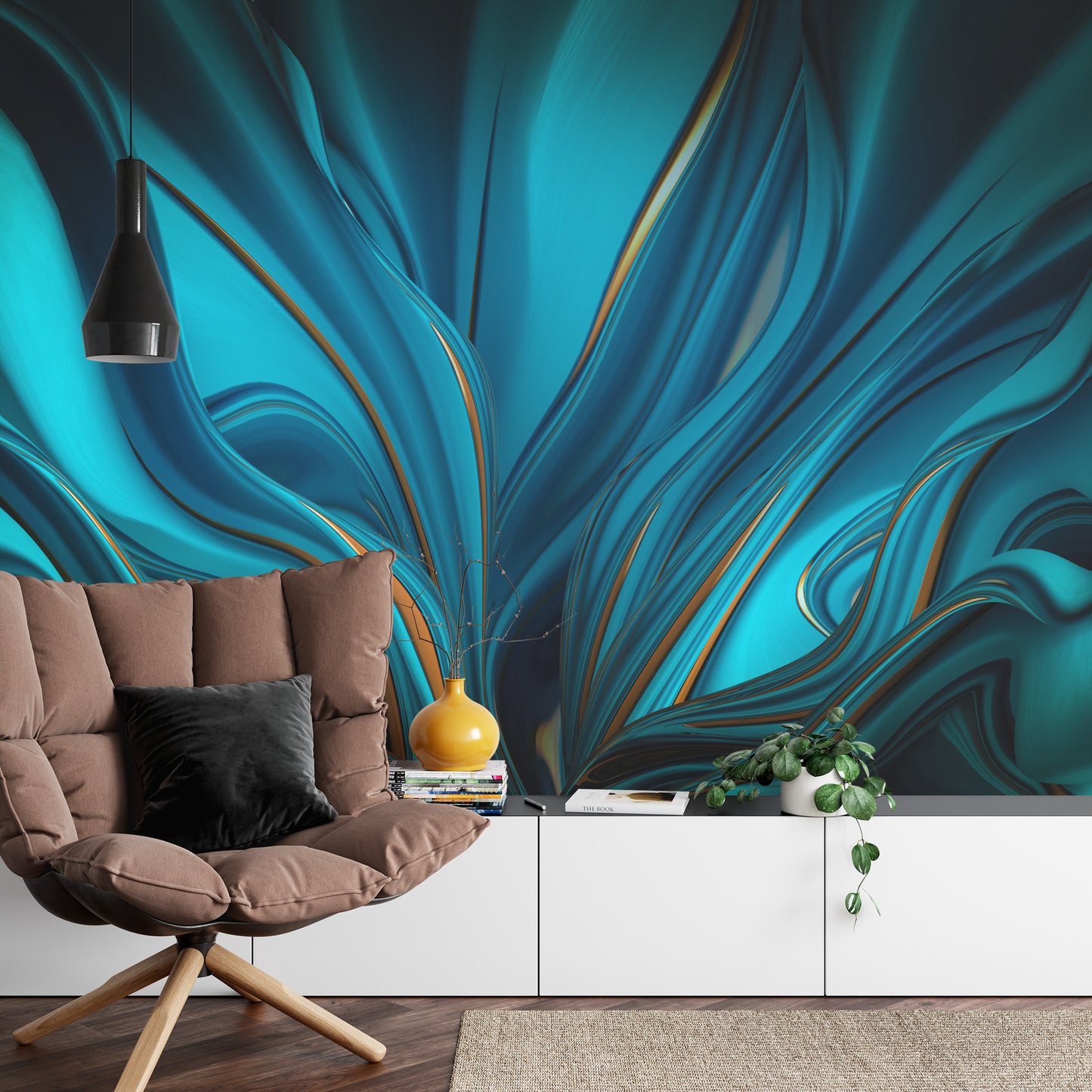 Photomural Bright Background With A Volumetric Pattern And Print. 3D , 3D Rendering.