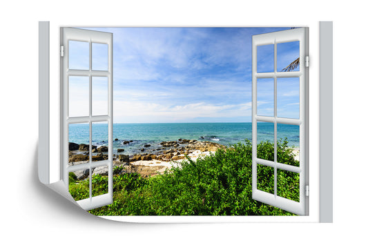 Photomural Sea View Open Window