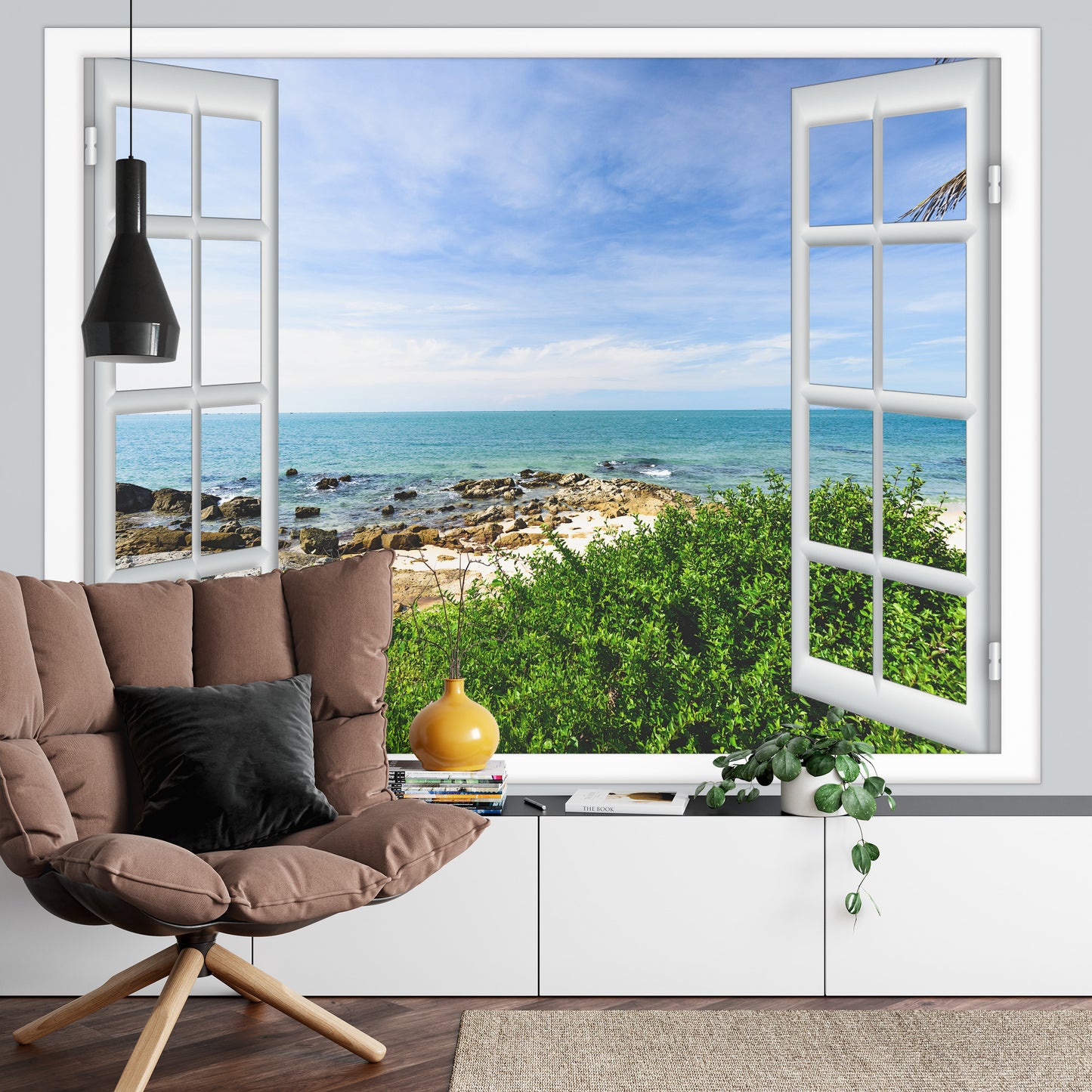 Photomural Sea View Open Window