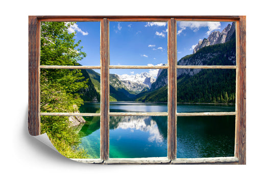 Photomural Fensterblick Gosausee
