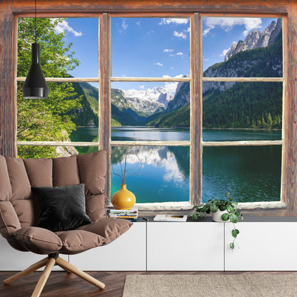 Photomural Fensterblick Gosausee