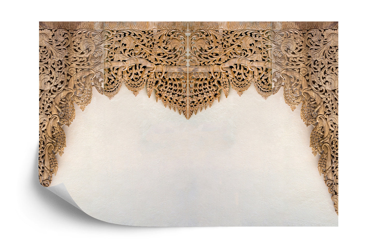 Photomural Wooden Far Eastern Ornaments