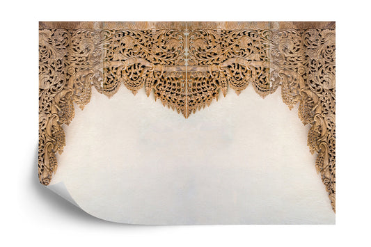 Photomural Wooden Far Eastern Ornaments