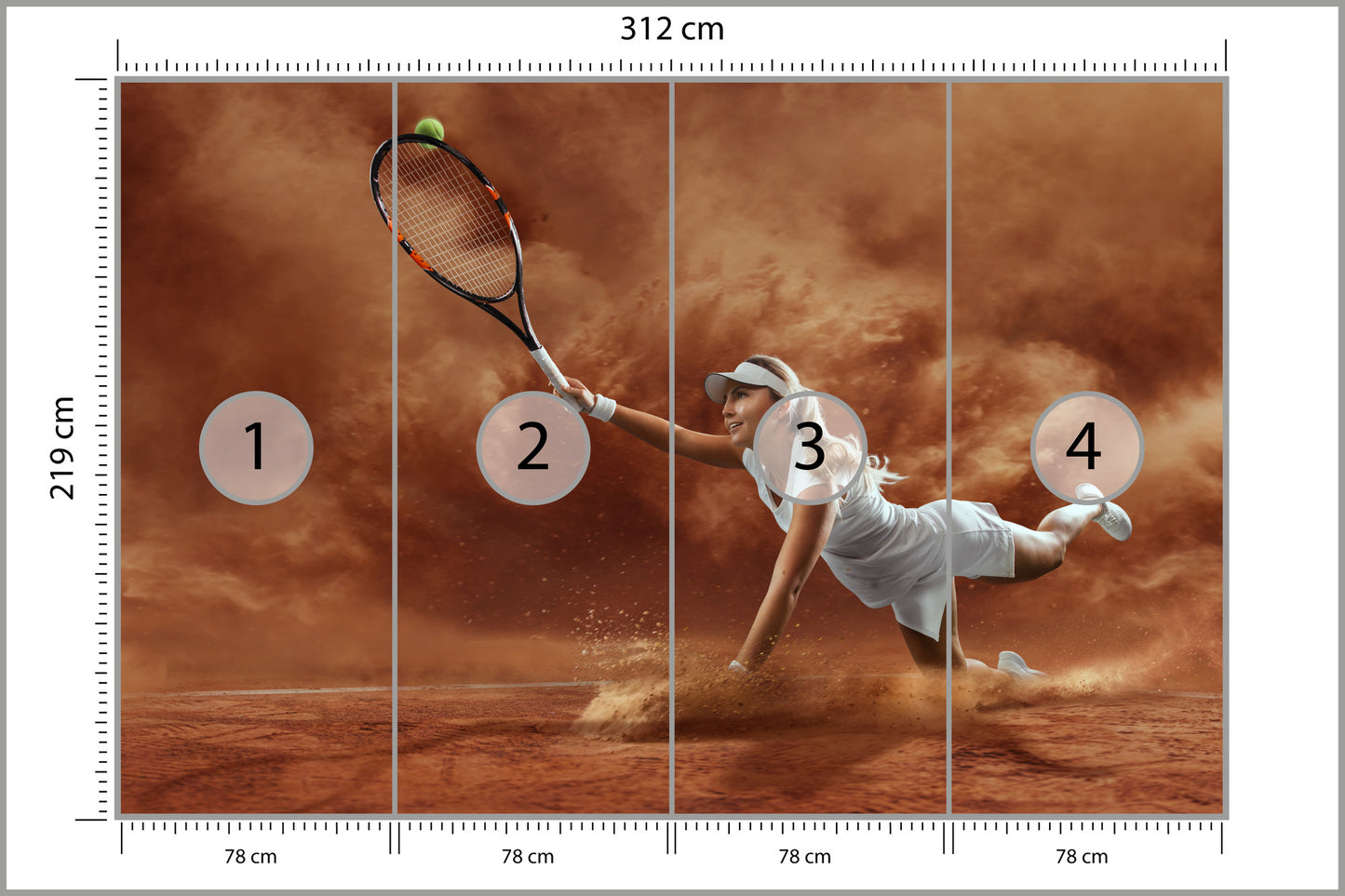 Photomural Professional Tennis Player