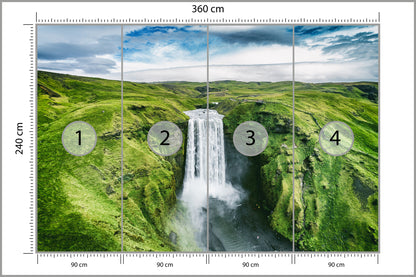 Photomural Aerial View Of A 3D Waterfall