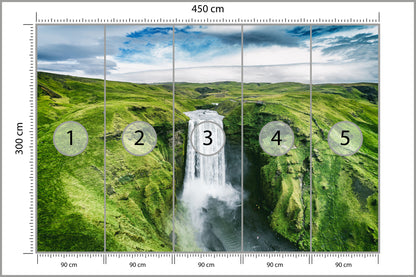 Photomural Aerial View Of A 3D Waterfall