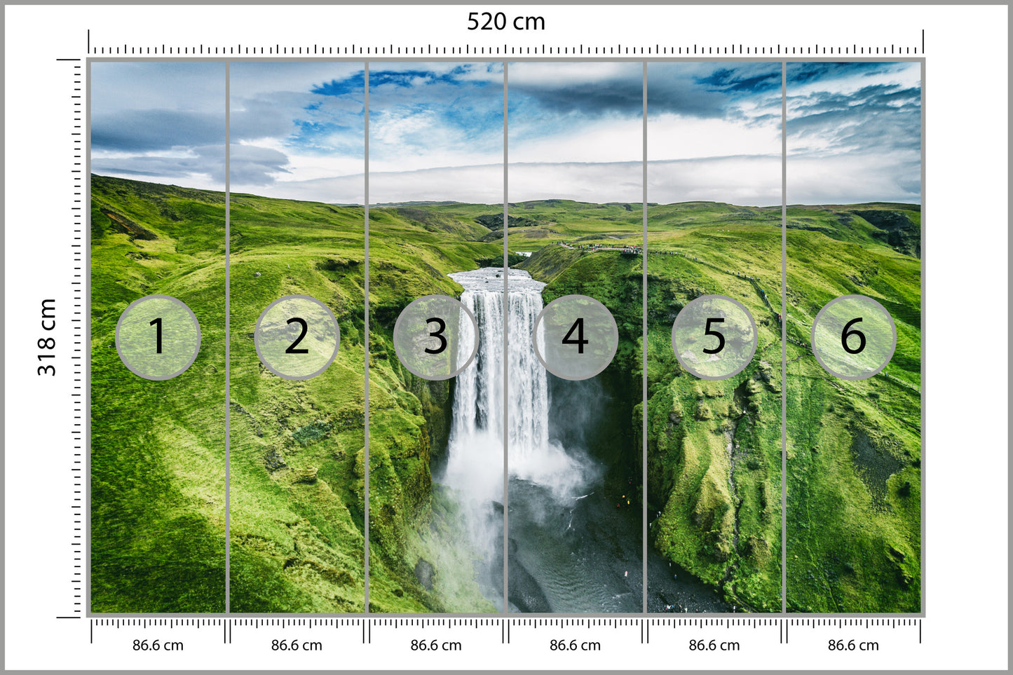 Photomural Aerial View Of A 3D Waterfall