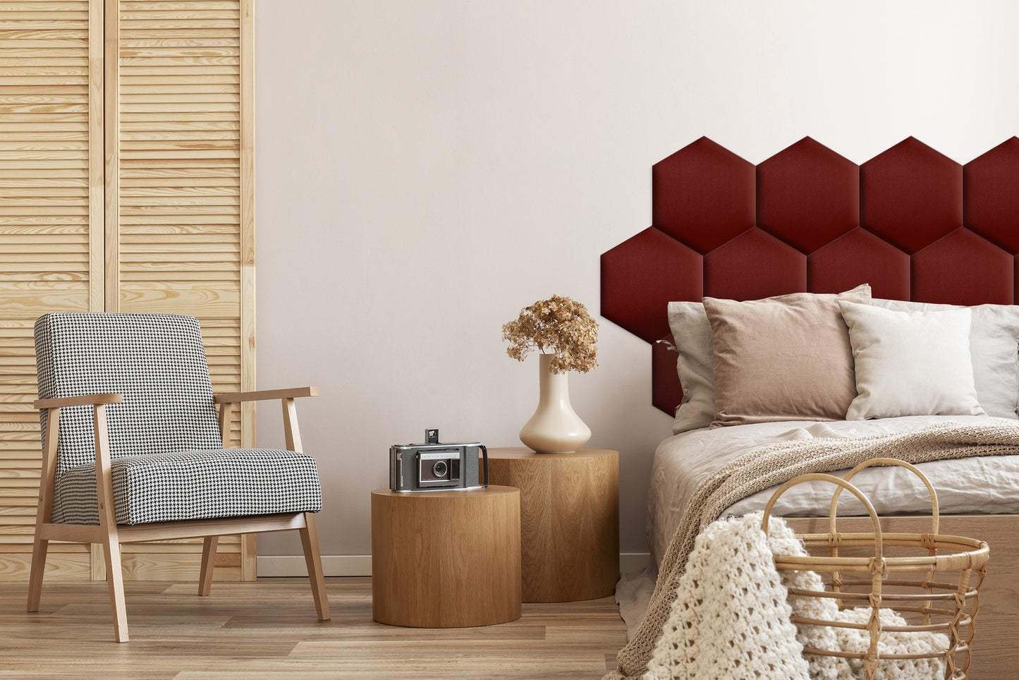 Upholstered Panel Maroon