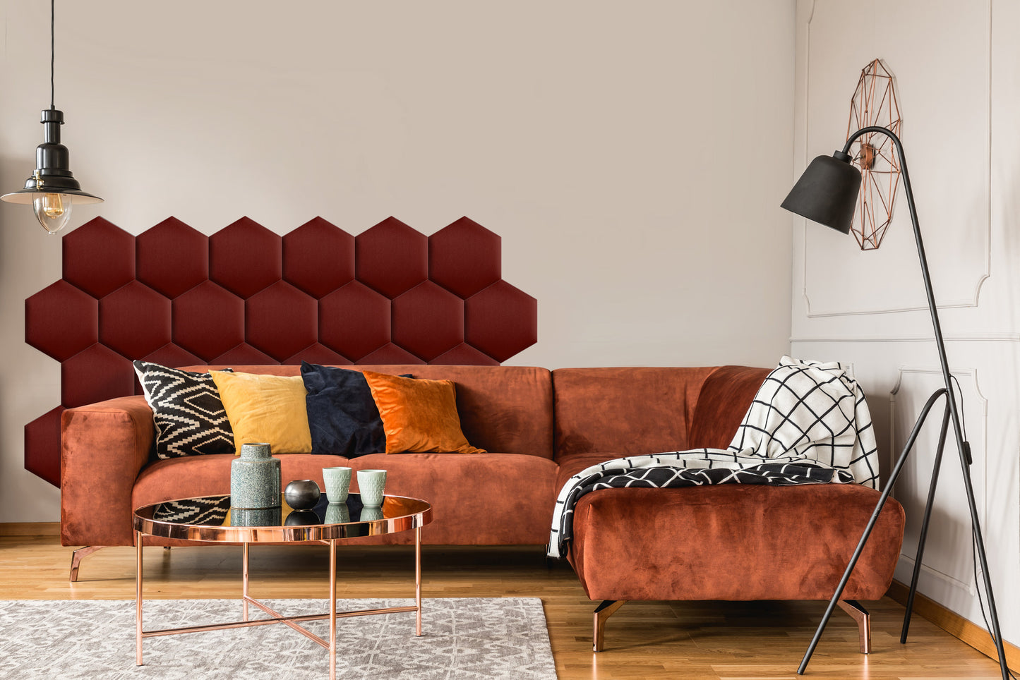 Upholstered Panel Maroon