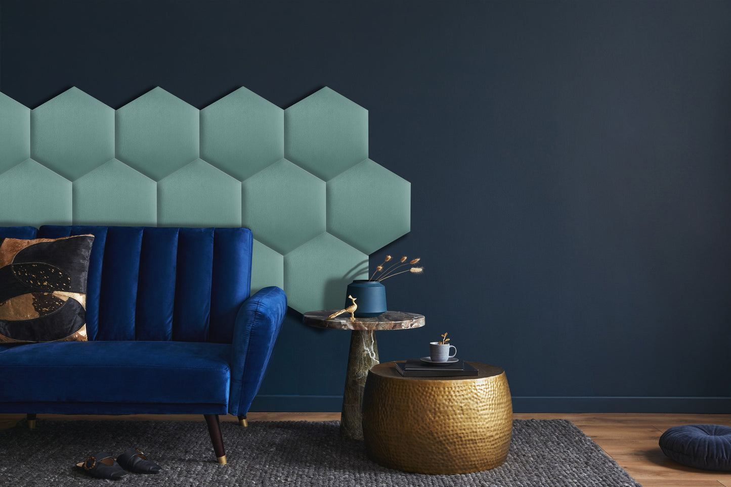 Upholstered Panel Sea Green