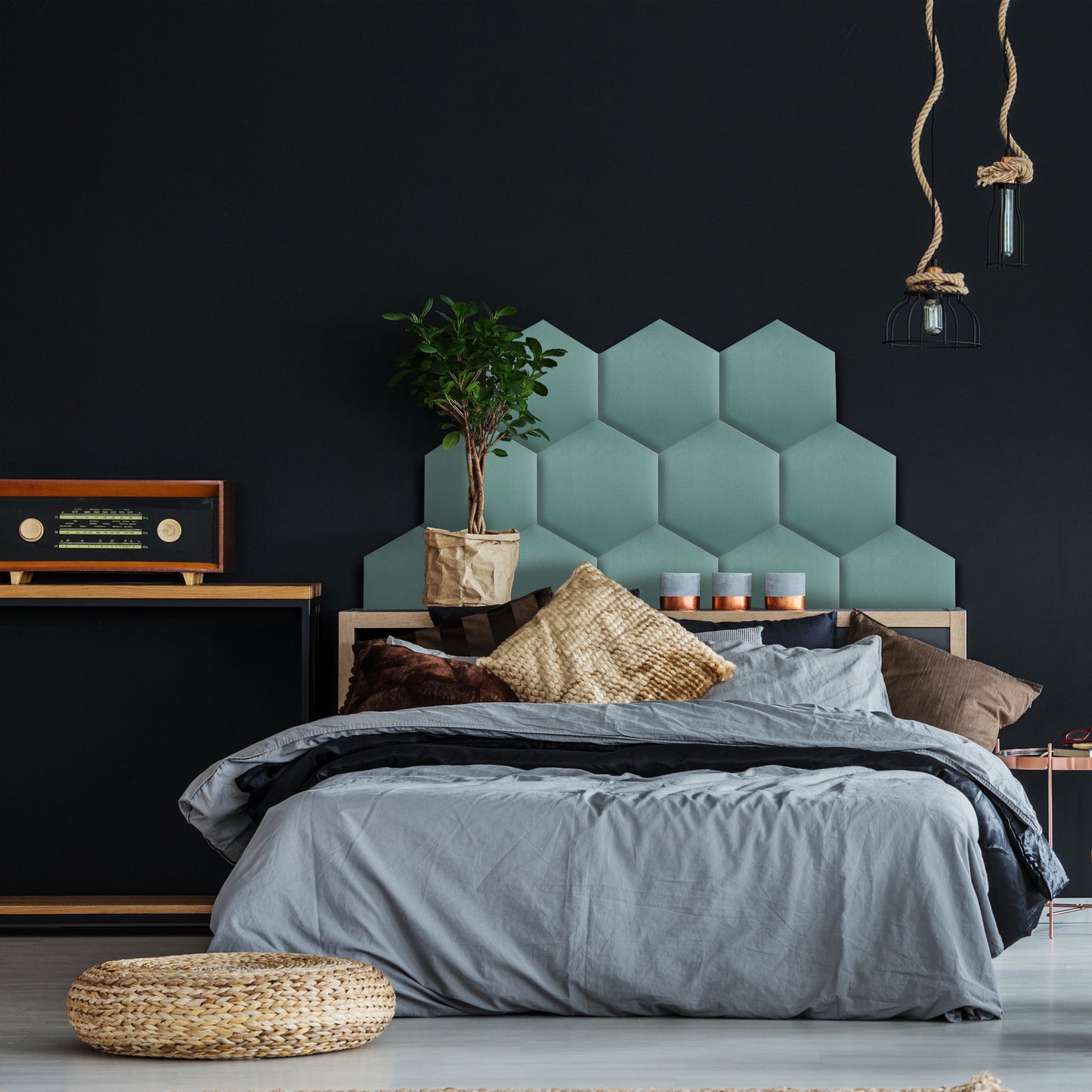 Upholstered Panel Sea Green