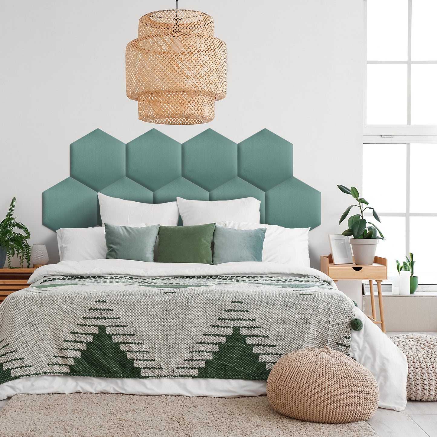 Upholstered Panel Sea Green