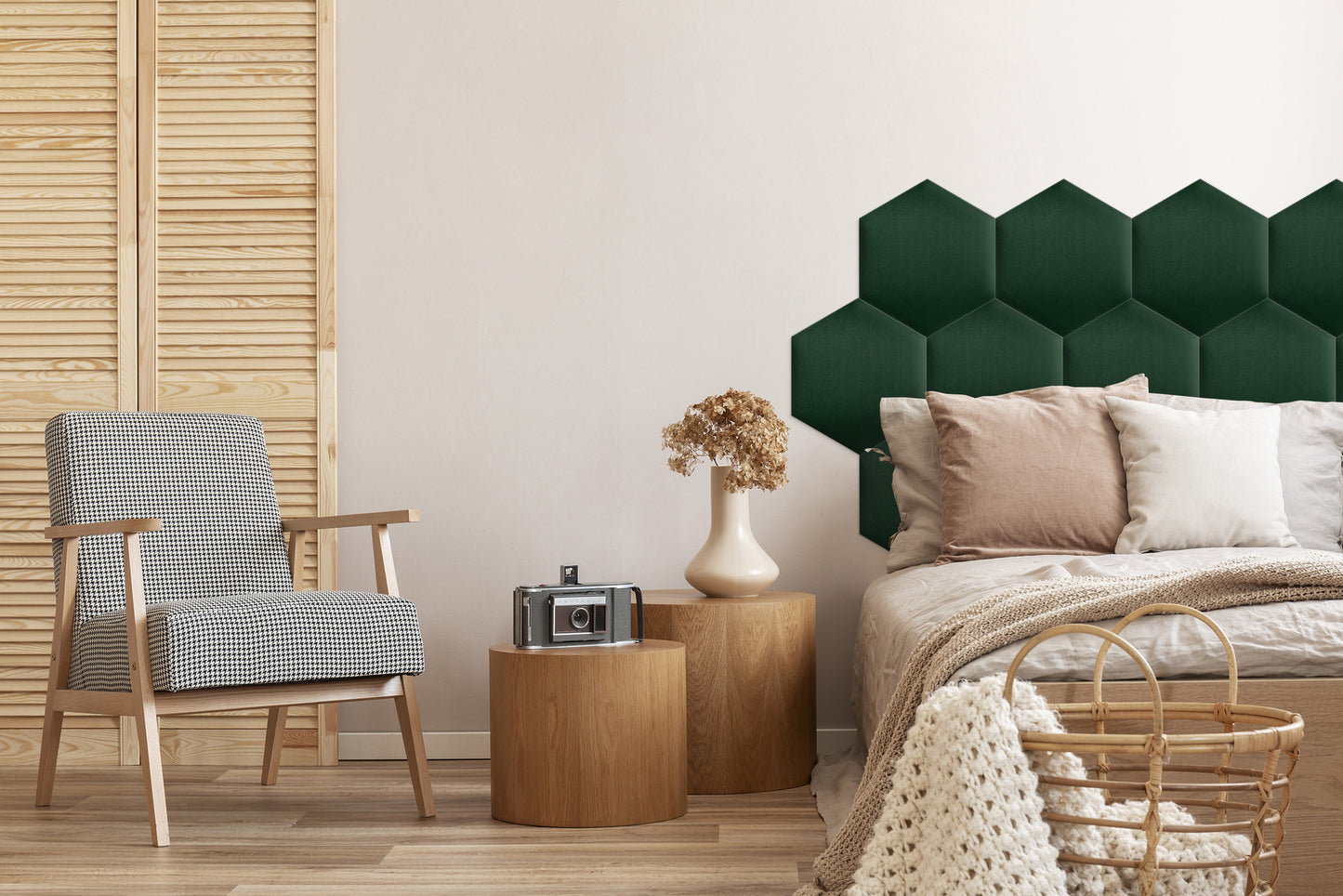 Upholstered Panel Bottle Green